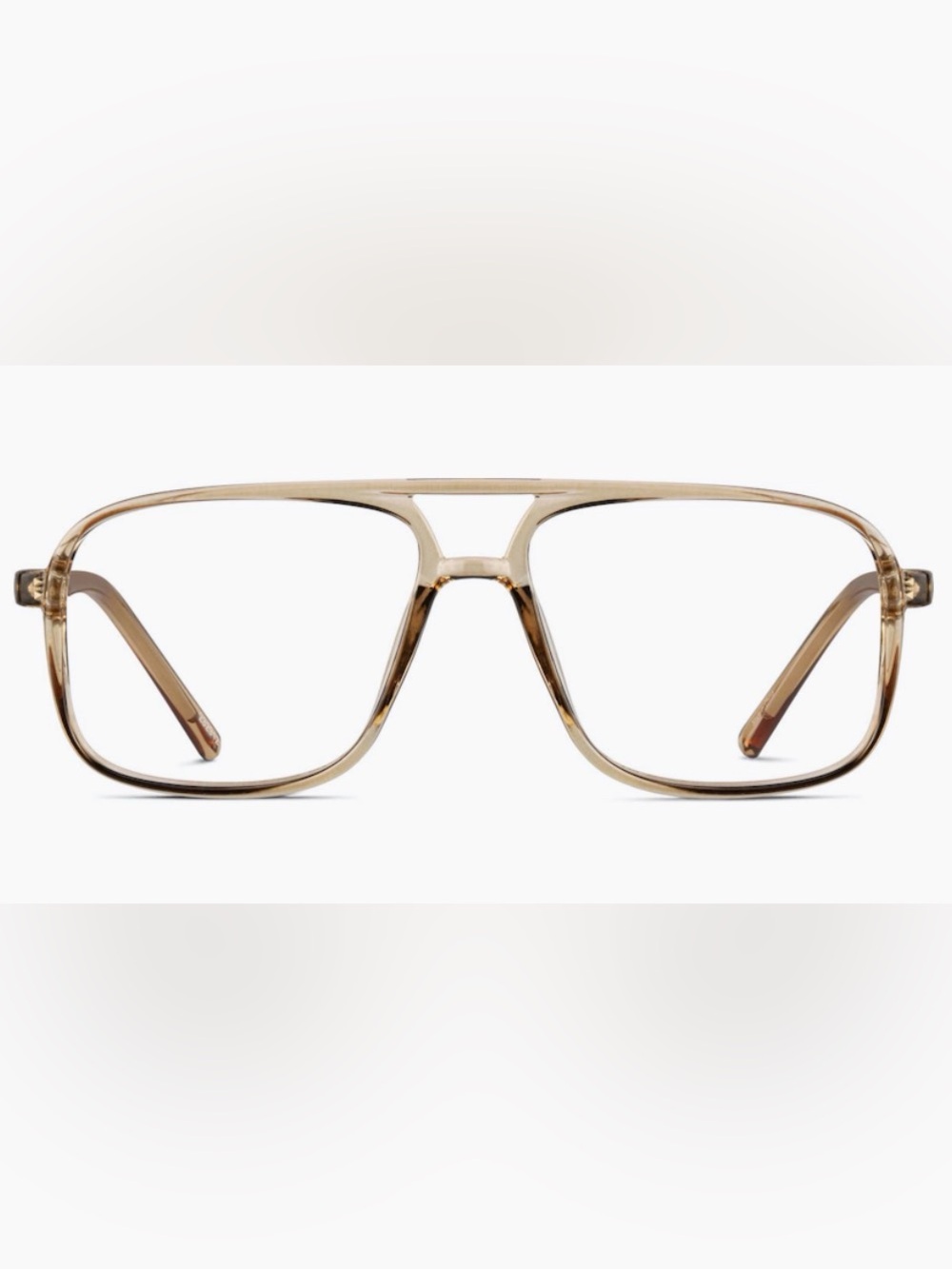 Zenni Aviator Glasses, Right (OD) -4.00, Left (OS) -5.00, Brown
